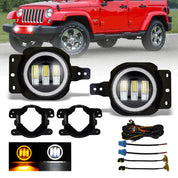 LED Fog Lights Bumper Lamps For 07-18 Jeep Wrangler JK 11-13 Dodge Charger