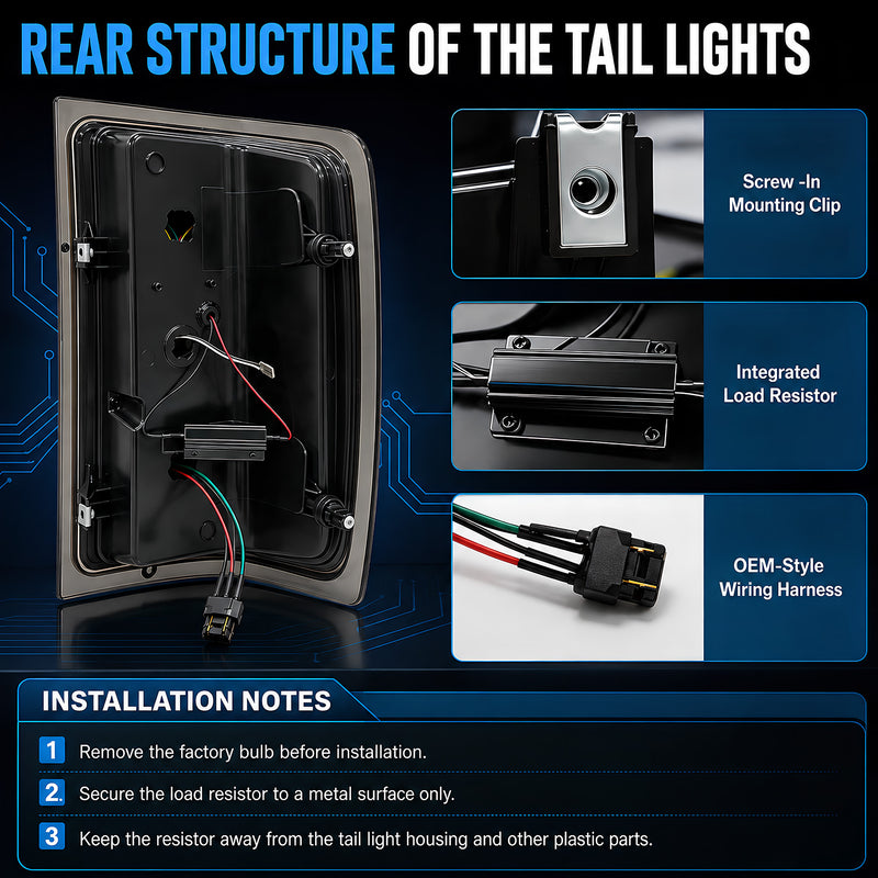 LED Tail Light for 2014–2018 Chevy Silverado 1500 & 2019 Silverado 1500 LD, 15 - 19 Silverado 3500HD, 15 - 19 GMC Sierra 3500HD-4