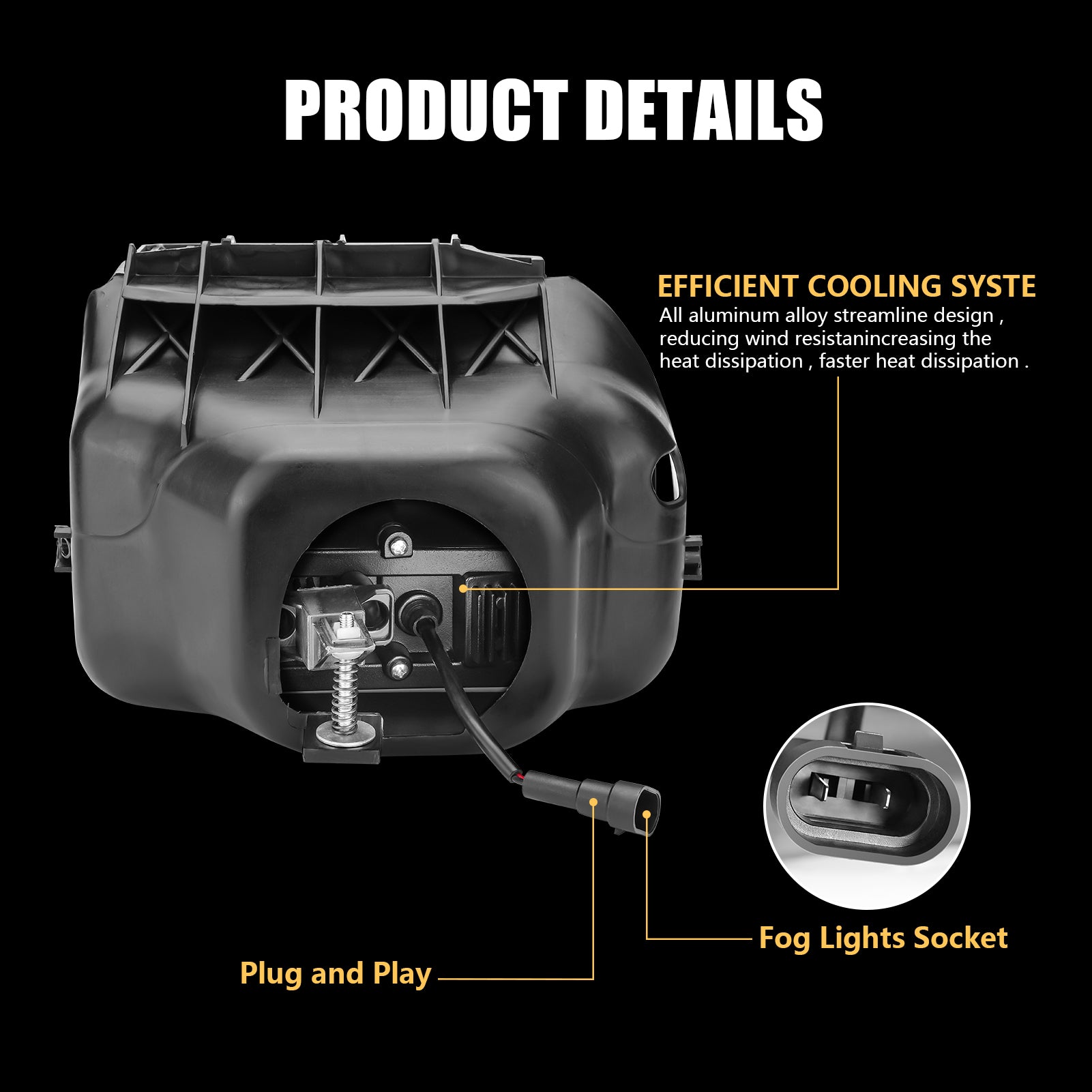 DOT Approved LED Fog Lights with Clear Lens for 2003-2006 Chevy Silverado & 2002-2006 Avalanche  Plug & Play-4