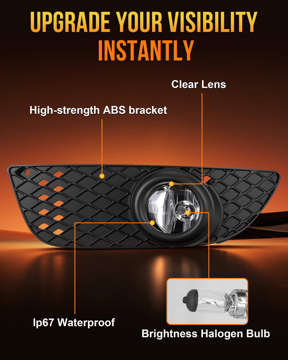 DOT approved Fog Lights Compatible with 2008-2015 Mitsubishi Lancer with Switch & Wiring Harness-4