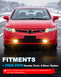 DOT approved Halogen Fog Lights for 2006 - 2008 Honda Civic 4-Door Sedan,Wiring Harness,Plug and Play-3