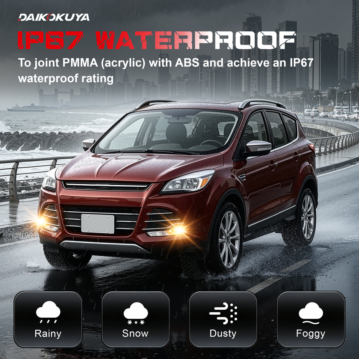 DOT Approved Fog Lights for 2013 - 2016 Ford Escape-4