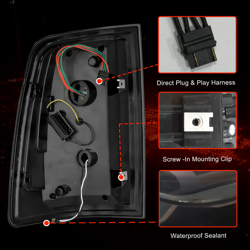 OKSIWA Full Led tail lights for 2009-2018 Dodge Ram Rear Light Assembly Turn Signal,Brake Light,Reverse Light Smoked 1 Pair Rear Lights-6