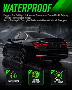 Sequential Full LED Tail Lights for 2016-2017 Honda Accord LX ,Plug and Play-5