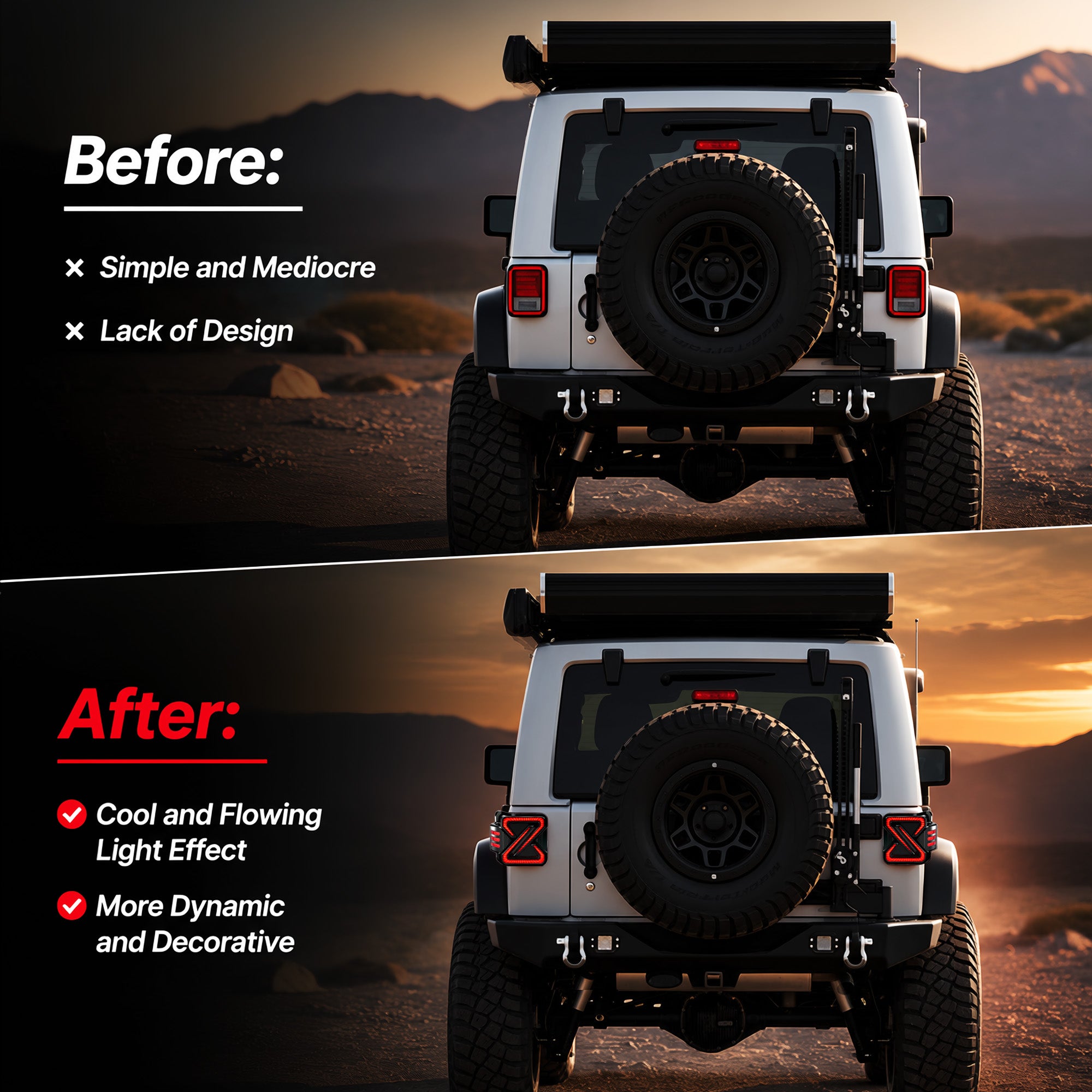 LED Tail Lights For 2007-2018 Jeep Wrangler JK JKU Sport/Sahara/Rubicon-5