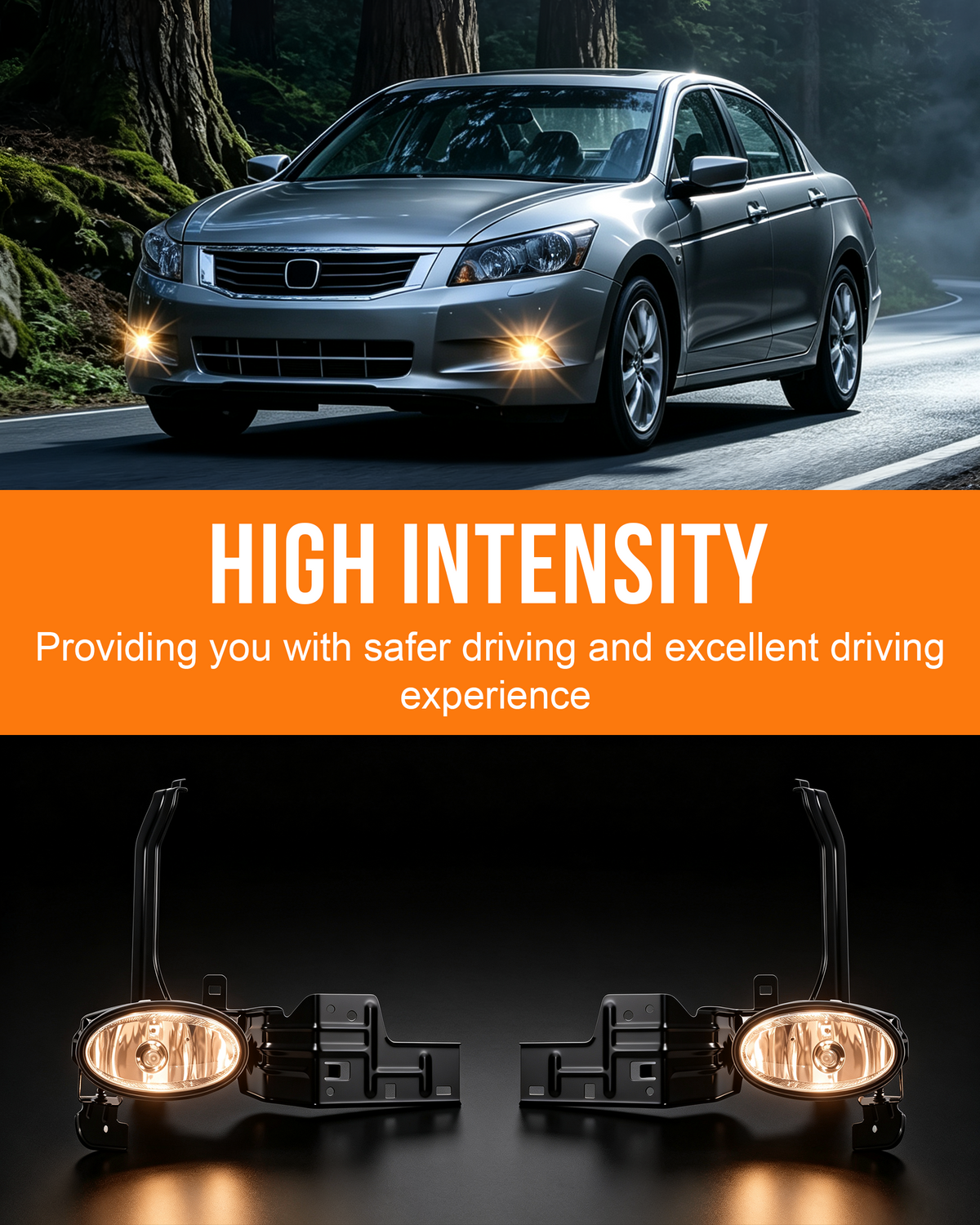 DOT Approved Fog Lights for 2008-2010 Honda Accord Sedan