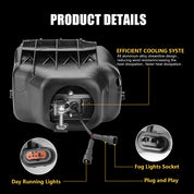 OKSIWA LED Fog Lights with Day Running Light for Chevy Silverado 2003-2006 All Models,Avalanche 2002-2006,White DRL, Amber Turn Signal, Pickup Truck Driving Fog Lamps, Clear Lens