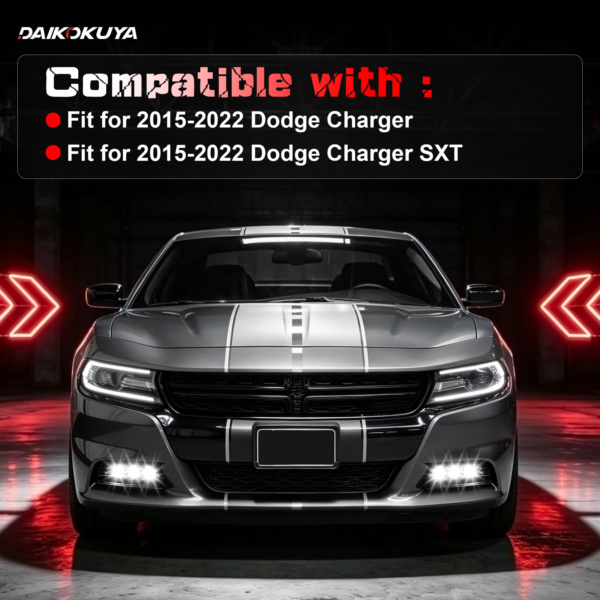 DOT Approved LED Fog Light for 2015–2022 Dodge Charger / Charger SXT, 1 Pair