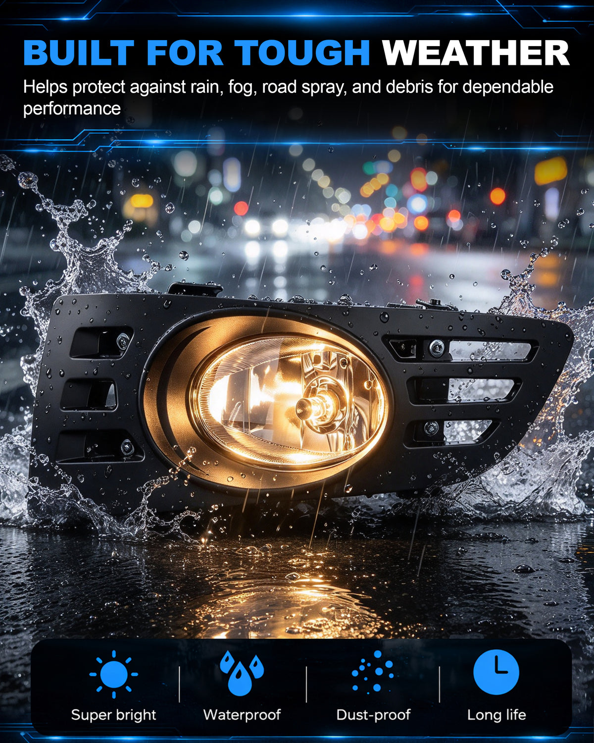 DOT approved  Fog Lights Compatible with 2003 - 2005 Honda Accord 2 Door Coupe, With Wiring Harness(Clear Lens)-6