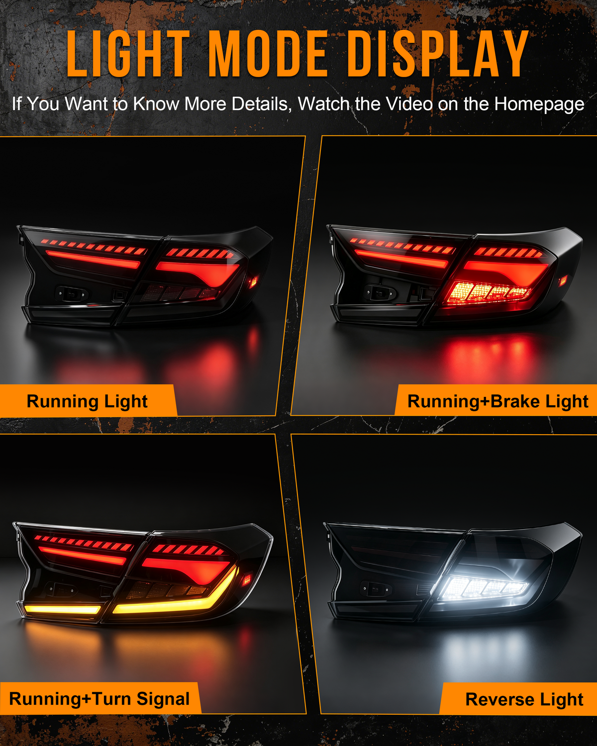 Full LED Tail Lights for 2018–2022 Honda Accord 10th & 10.5th Gen-2
