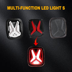OKSIWA Upgrade X Shaped LED Tail Lights for 1979-2006 Jeep Wrangler CJ YJ TJ,Brake Lights,Turn Signal Lights,Pickup Trucks Rear Tail Lamps Assembly -1 Pair-4
