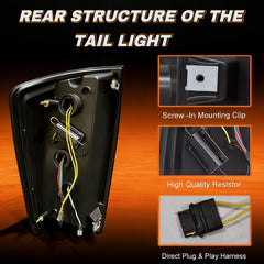 OKSIWA Full LED Tail Lights for 2016-2023 Toyota Tacoma with Smoked Lens & Dynamic Starting Animation (1 Pair)-4