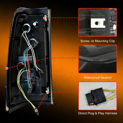 OKSIWA Upgraded Sequential LED Tail Lights for 1999-2002 Chevy Silverado 1500/2500 & 1999-2006 GMC Sierra 1500/2500/3500 with Start-Up Animation, Dynamic Turn Signals, Brake Light,Reverse Light(Smoked 2)-4