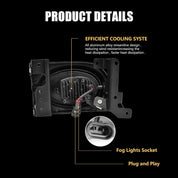 OKSIWA LED Fog Lights Fit for 2006 2007 2008 Honda Civic 4-Door Sedan, Front Bumper Driving Light Kit,Fog Lamps Assembly Replacement with Wiring Harness,Clear Lens，Plug and Play