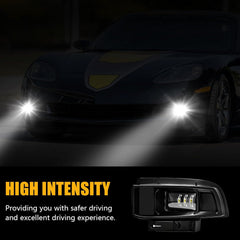 OKSIWA Upgrade LED Fog Lights for 2005-2013 Chevrolet Corvette C6 Base Models,Drving Fog Lamp Replacement, Plug N Play,Waterproof, Clear Lens-4