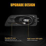 OKSIWA LED Fog Light for 2006-2007 Honda Accord Sedan,Front Bumer Fog Lamp Kit with Wiring Harness, Switch,Plug and Play,Fog Assembly Replacement