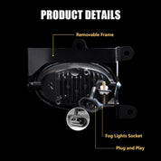 OKSIWA LED Fog Lights for 2006 2007 2008 Honda Civic Coupe 2DR,Front Bumper Driving Light kit,Fog Lamp Assembly Replacement with Switch,Wiring Harness,Plug and Play