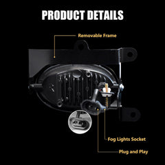 OKSIWA LED Fog Lights for 2006 2007 2008 Honda Civic Coupe 2DR,Front Bumper Driving Light kit,Fog Lamp Assembly Replacement with Switch,Wiring Harness,Plug and Play-4