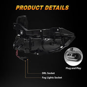 OKSIWA LED Fog Lights with DRL,Compatible with Nissan Rogue/X-Trail 2017 2018 2019 2020 (Not Fit Sport Models),Fog Lights Bumper Driving Lamps Assembly, Clear Lens, White