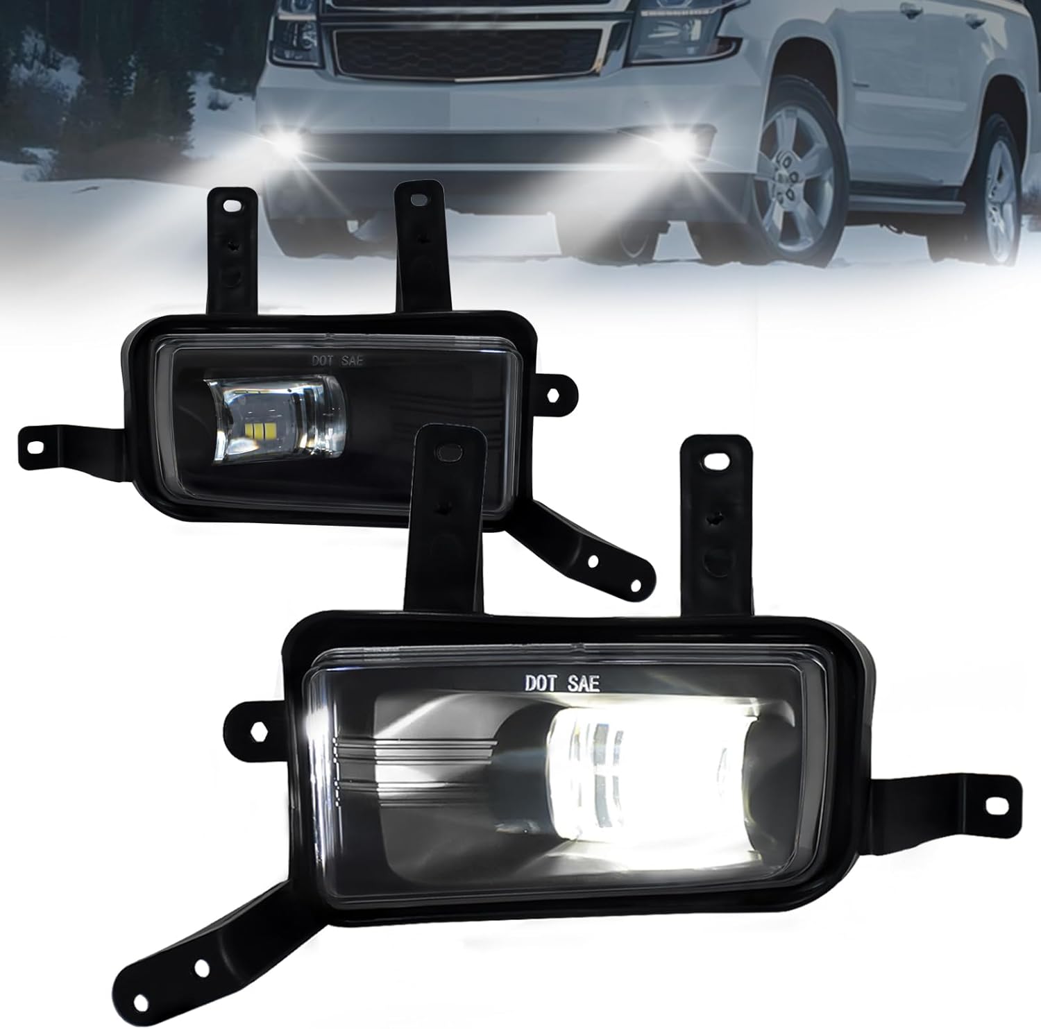OKSIWA LED Fog Lights Assembly Fit for Chevy Tahoe, Suburban 2015-2020, Suburban 3500HD 2016-2019, GMC Yukon & Yukon XL 2015-2020, Front Driving Fog Lamps Kit, DOT Certified - 1 Pair