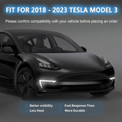 OKSIWA 2 Color LED Daytime Running Lights Compatible with 2018-2024 Tesla Model 3, Front Driving DRL Lamps Assembly with Turn Signals, Night Running Light, Dynamic Start-Up Animation, (1 Pair)