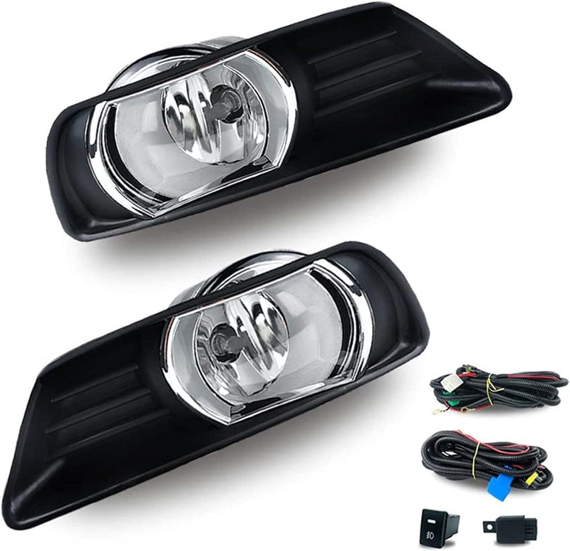 OKSIWA Fog Lights Compatible with 2007 2008 2009 Toyota Camry Clear Glass Lens with Wiring and Switch Kit (Clear Lens)-1