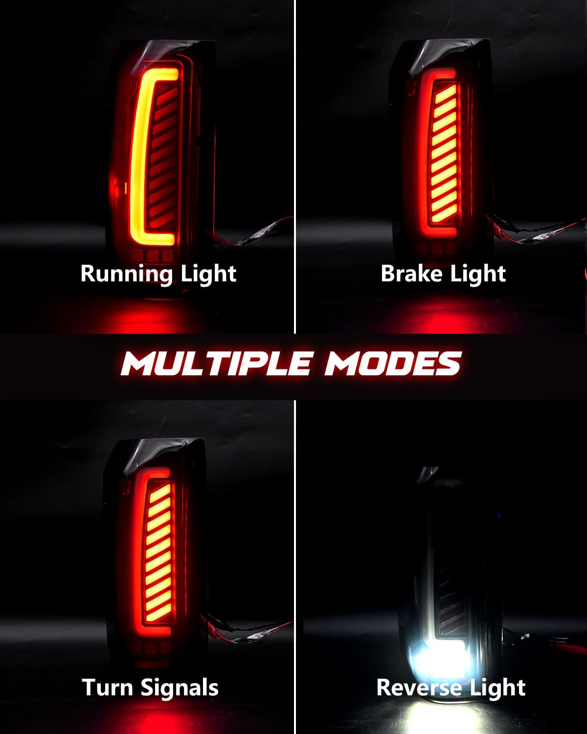 Sequential Full LED Tail Lights for 1989–1996 Ford F-150/F-250/F-350/Bronco