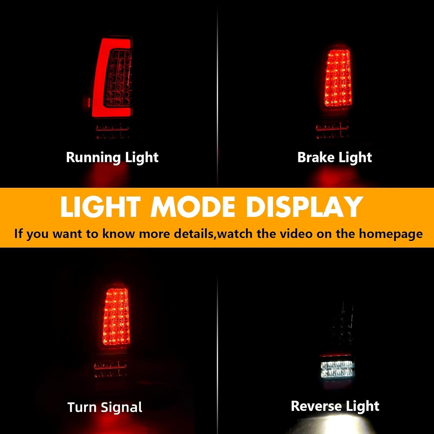 Smoked Full LED Tail Lights for 2003-2006 Chevy Silverado Plug & Play Waterproof