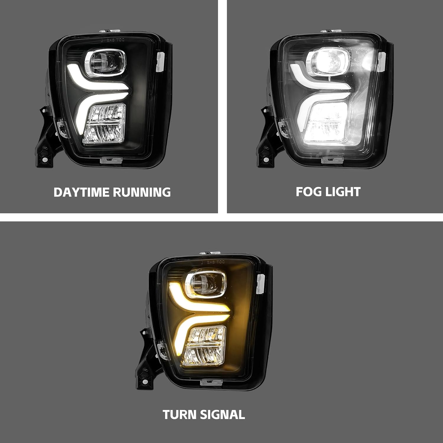 OKSIWA LED Fog Lights fit for 2013-2018 Dodge Ram 1500 Pickup 2019-2021 Ram 1500 Classic Pickup with Daytime Running Lights Turn Signal Light Bumper Driving Lamps 1 Pair of Fog Lamps-5
