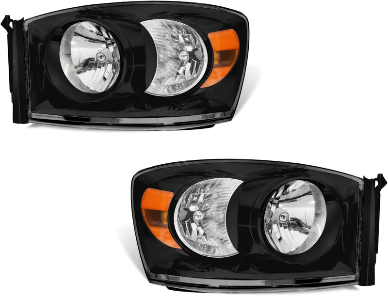 OKSIWA Headlights Assembly for 2006–2008 Dodge Ram 1500,for 2006–2009 Dodge Ram 2500 3500, OEM Style Replacement Headlamp Housing, Factory Fit, No Bulbs Included,Black Trim-7