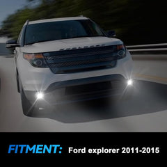 OKSIWA LED Fog Lights Assembly Compatible with 2013 2014 2015 Ford Explorer, Front Driving Fog Lamps Clear Lens Replacement Kit, DOT Certified - 1 Pair-2