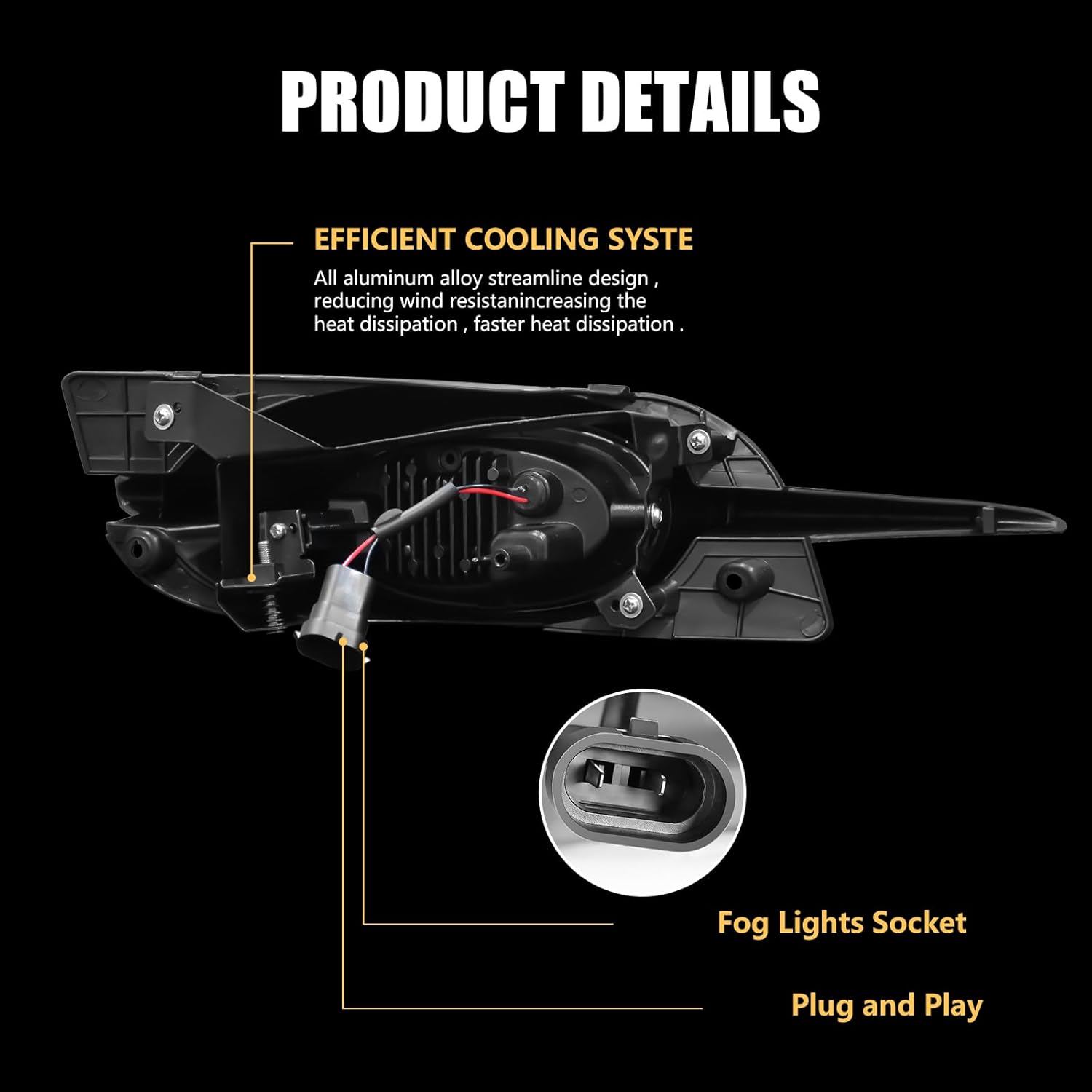 OKSIWA LED Fog Light for 2009-2011 Honda Civic Coupe 2dr,Front Bumer Driving Light Kit, Fog Lamp Assembly Replacement with Switch and wiring Harness, Plug and Play, Easy to Install-5