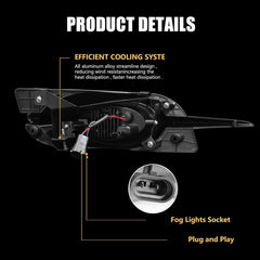 OKSIWA LED Fog Light for 2009-2011 Honda Civic Coupe 2dr,Front Bumer Driving Light Kit, Fog Lamp Assembly Replacement with Switch and wiring Harness, Plug and Play, Easy to Install-5