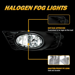 OKSIWA Halogen Fog Lights Fit for 2009 2010 2011 Honda Civic 4-Door Sedan,Front Bumer Driving Light Kit,Fog Lamps Replacement with Wiring Harness,Clear Lens,Plug and Play-6