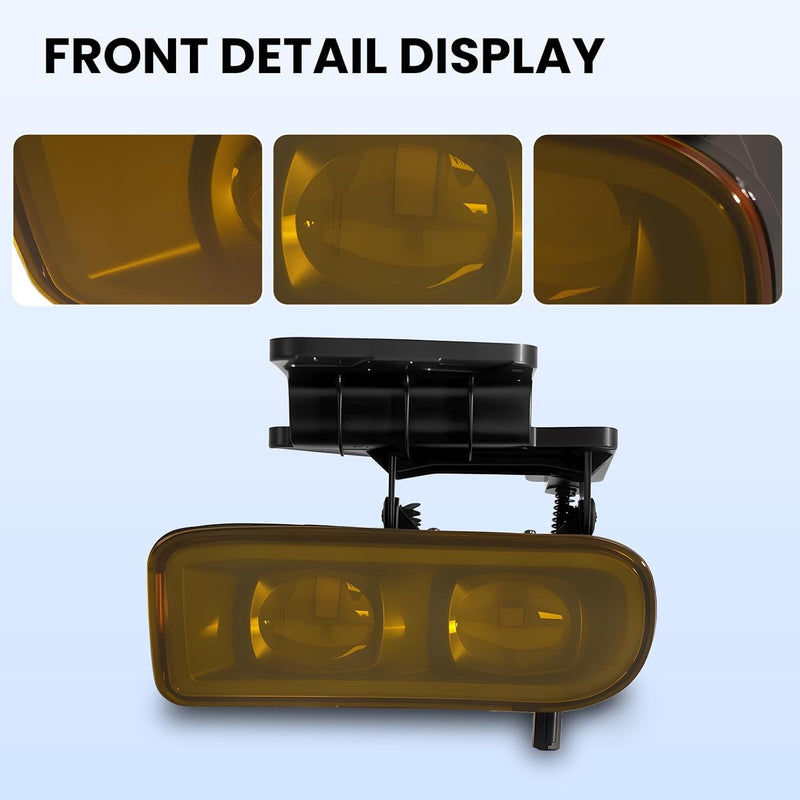DOT Approved Yellow LED Fog Lights for 1999-2006 Chevy Silverado Tahoe Suburban Plug & Play-3