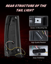 OKSIWA Sequential LED Tail Lights for 1988-1998 Chevy GMC C/K, Silverado, Sierra, 1992-1999 Suburban Yukon, 95-99 Tahoe, Pickup Truck Rear Lights with Start-Up Animation, Dynamic Turn Signals