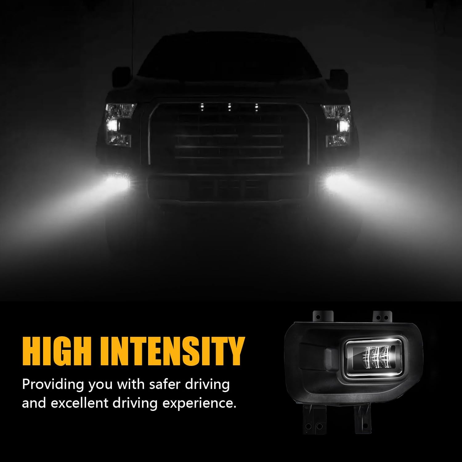OKSIWA LED Fog Light-For 2015-2017 Ford F150,Replacement Fog Light Assembly, Driving Fog Lamps,Waterproof,Easy to Install