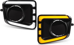 OKSIWA LED Front Bumper Fog Light DRL Compatible with 2014-2021 Toyota Tundra Replacement Front Bumper Trim, with DRL harness, Function as Dynamic Sequential Turn Signal Lights-7