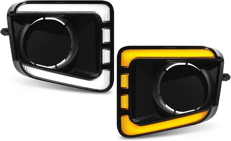 OKSIWA LED Front Bumper Fog Light DRL Compatible with 2014-2021 Toyota Tundra Replacement Front Bumper Trim, with DRL harness, Function as Dynamic Sequential Turn Signal Lights-7