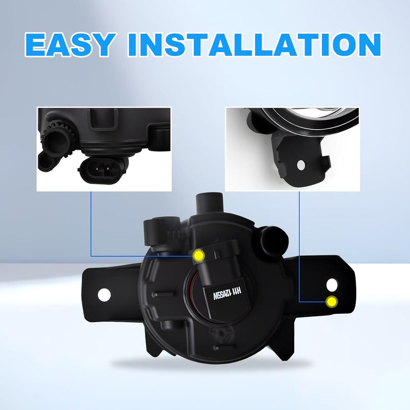 OKSIWA Fog Lights Assembly Fit for 2015-2019 Nissan Versa Fog Lamps Driving lights Halogen Bulbs w/Bezels Wiring and Switch Kit Clear Lens-4