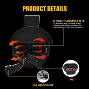 OKSIWA Upgrade LED Fog Lights with Day Running Lights for 1997-2000 Dodge Dakota,1998-2000 Durango SUV Pickup Truck Front Bumper Driving Fog Lamps Replacement,Clear Lens