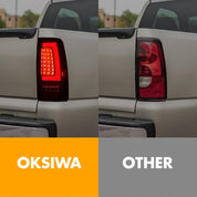 OKSIWA FULL LED Tail Light for 2003-2006 Chevy Silverado,Unique Shaped Design Running light,Turn Signal, Reverse Light, Rear Lights Set, Easy to Install,Waterproof