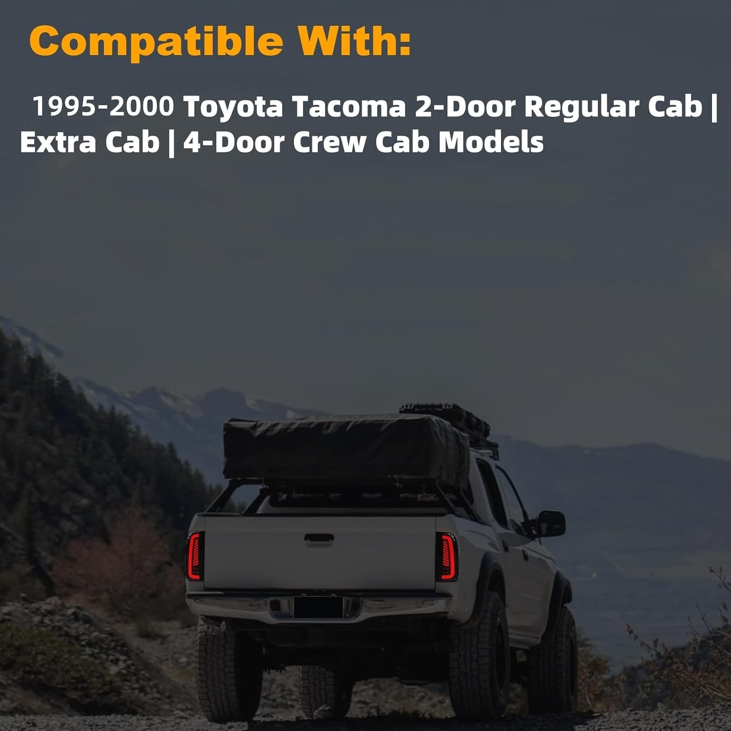OKSIWA Sequential Full LED Tail Lights Compatible With 1995-2000 Toyota Tacoma,with Start-up Animation, Dynamic Turn Signal, Brake, Reverse Lights, Tail Lamp Rear Light Replacement