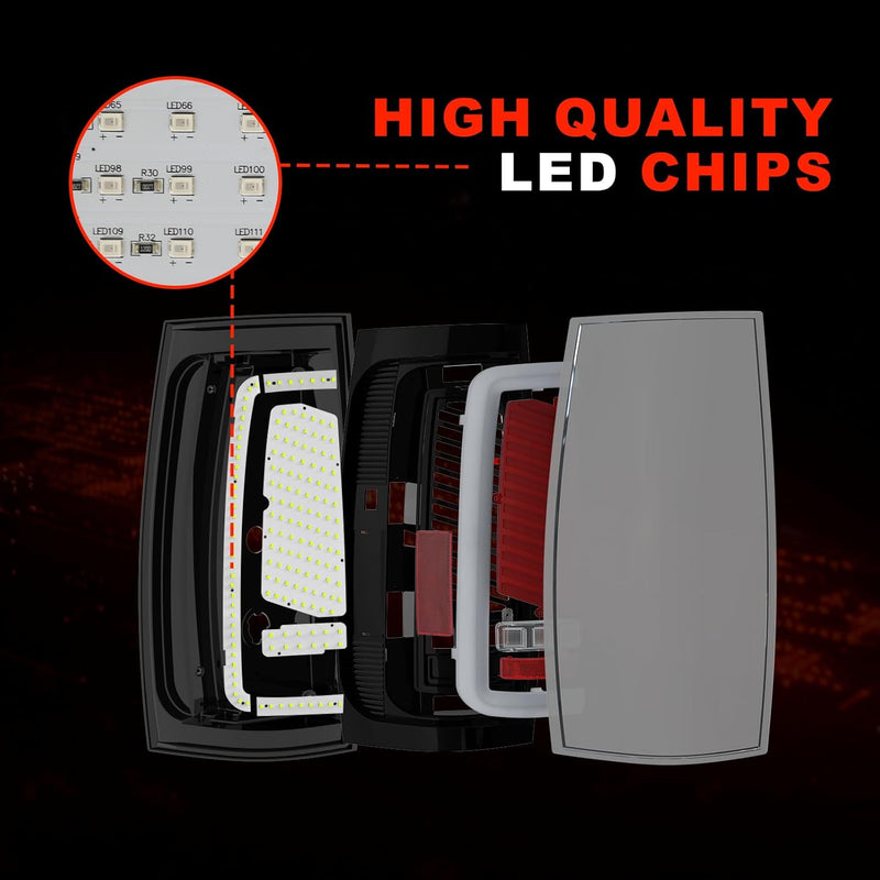 Animated Sequential Smoked LED Tail Lights for 2007-2014 Chevy Tahoe Suburban & GMC Yukon XL Denali Plug & Play-5