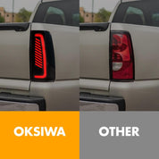 OKSIWA Sequential Full Led tail lights for 2003-2006 Chevy Silverado Starting Animated Tail Light Assembly 1pair Rear lights Smoked Dynamic Turn Signal,Brake Light,Reverse Light