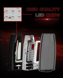 Smoked LED Tail Lights for 1988-1998 Chevy GMC C/K Pickup, 92-99 Suburban, 95-00 Tahoe, Full Size Blazer Yukon Cadillac Escalade Plug & Play-5