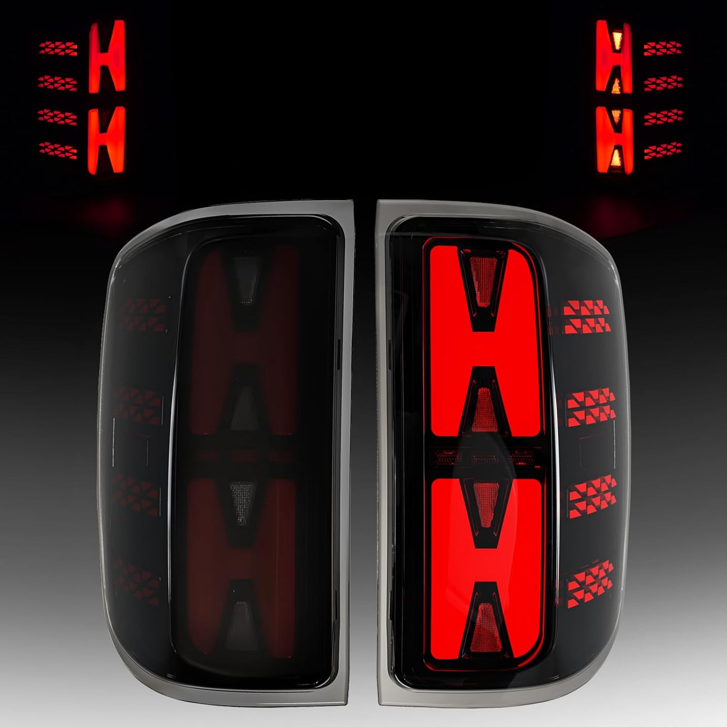 Animated Sequential Smoked LED Tail Lights for 2014-2018 Chevy Silverado & 2016-2018 GMC Sierra 3500HD DRW Plug & Play-1