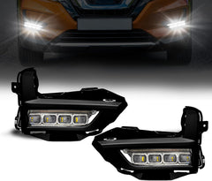 OKSIWA LED Fog Lights with DRL,Compatible with Nissan Rogue/X-Trail 2017 2018 2019 2020 (Not Fit Sport Models),Fog Lights Bumper Driving Lamps Assembly, Clear Lens, White-1