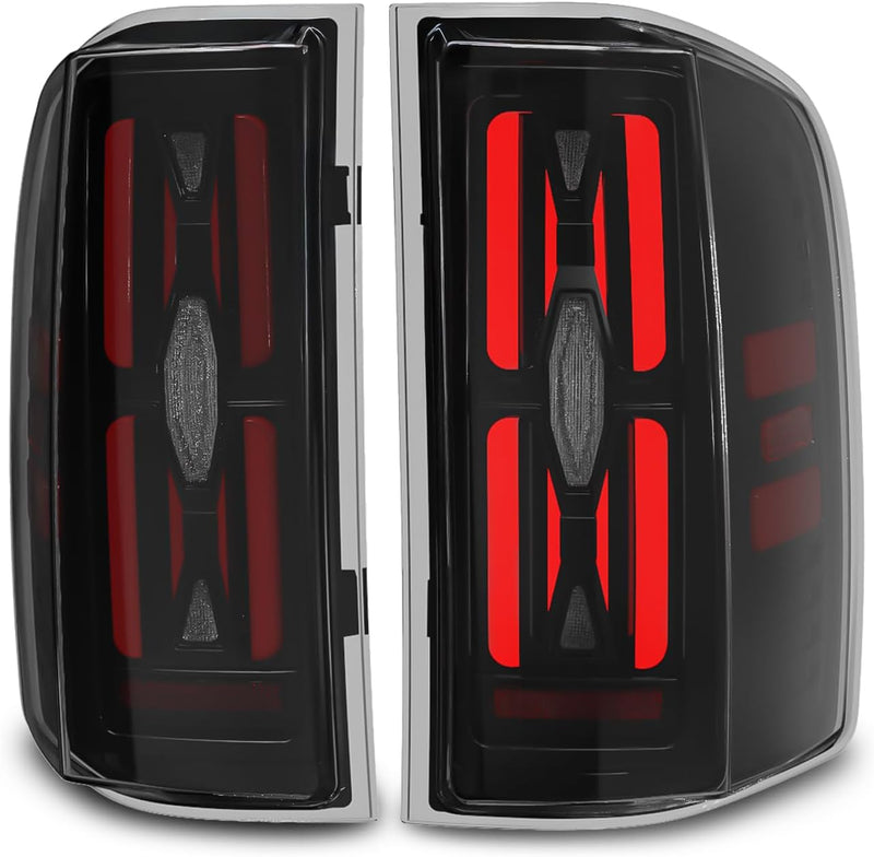 OKSIWA Sequential LED Tail Lights Assemble Fits for 2007-2013 Chevy Silverado 1500& 2007-2014 Chevy Silverado 2500HD/3500HD With Start-Up Animation, Dynamic Turn Signals, Brake Light,Reverse Light-Smoked-6