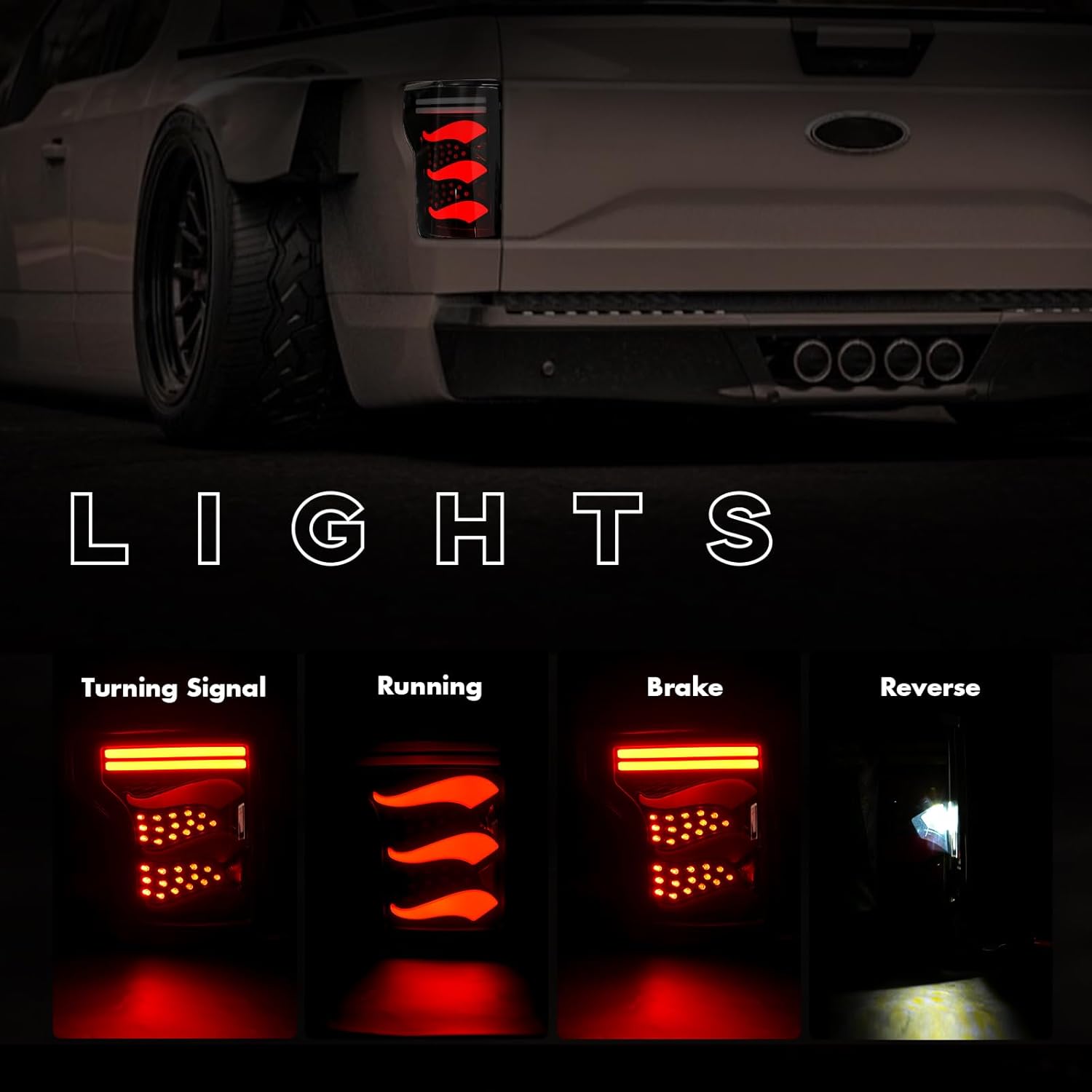 OKSIWA Sequential Full Led tail lights for 2015-2020 Ford F150 Starting Animated, Dynamic Turn Signal,Brake Light,Reverse Light Smoked Rear Light Assembly
